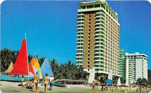 Acapulco Mexico 1960s Postcard Paraiso Marriott Hotel in The Hornos Beach