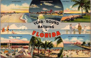 Florida Year Round Bathing Miamai Beach Daytona Palm Beach Lido Beach 1945 Curte