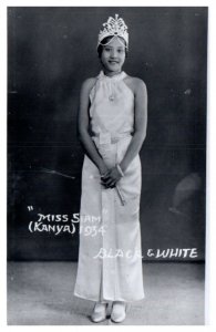 Miss Siam former name of Thailand in 1934 RPPC Postcard - Repro