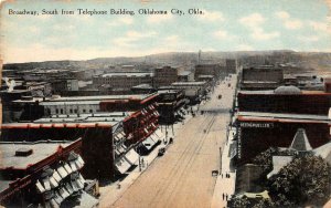 BROADWAY SOUTH OKLAHOMA CITY OKLAHOMA UNDERTAKER SIGN POSTCARD (c. 1910)