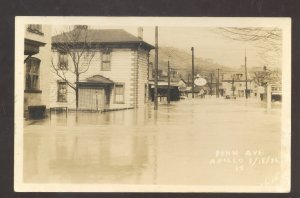 RPPC APOLLO PENNSYLVANIA PA. DOWNTOWN STREET SCENE FLOOD REAL PHOTO POSTCARD