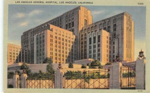 LOS ANGELES GENERAL HOSPITAL Los Angeles, California 1942 Vintage Postcard