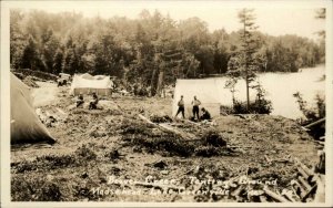 Greenville Maine Moosehead Lake Beaver Creek Camping Tenting c1920 RPPC