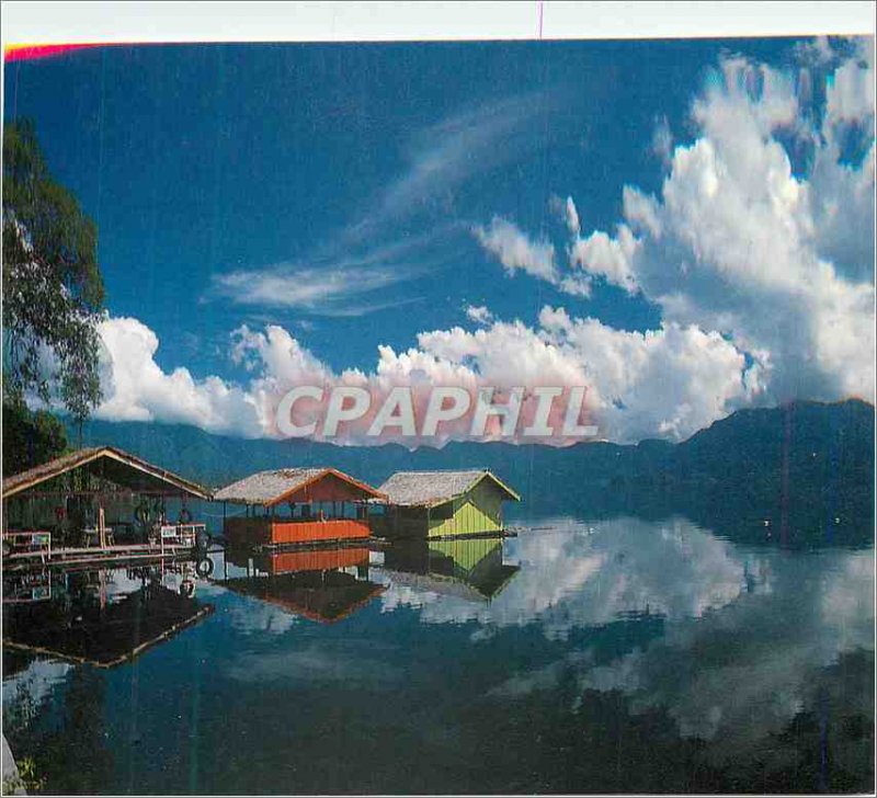 Postcard Modern Floating restaurants in Lake Maninjau Sumatra