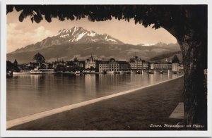 Switzerland Luzern Nationalquai mit Pilatus Vintage RPPC C201