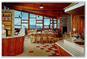 1971 Interior Modern Tea House Upper Terminal Banff Sulphur Mt Canada Postcard