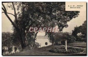 Old Postcard Poissy Bord De Seine