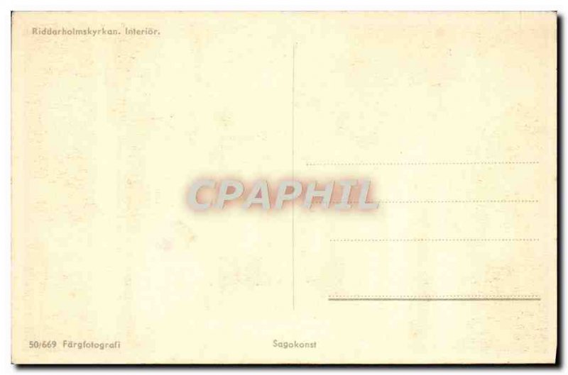 Postcard Old Riddarholmskyrkan Interior