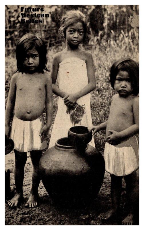    Future Mexican Belles , Young girls Native dress   