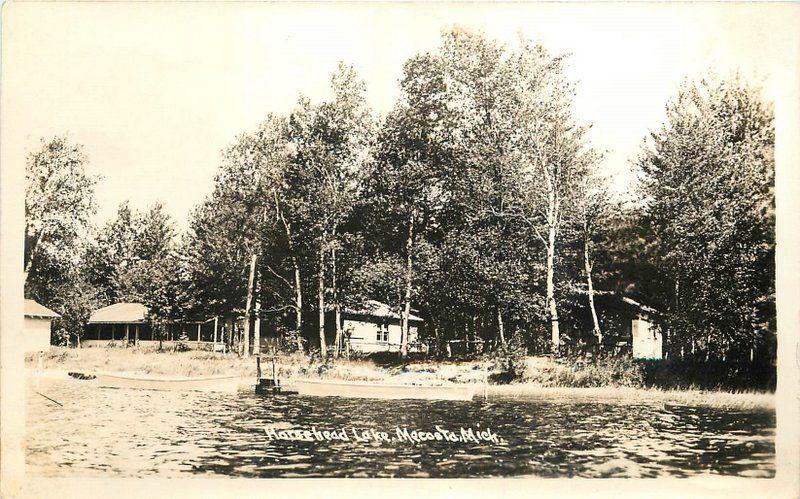 1940s MECOSTA MICHIGAN Horsehead Lake RPPC real photo postcard 4641