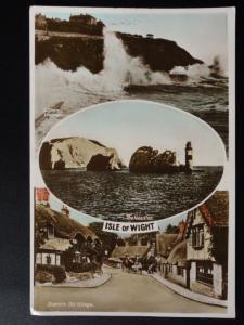 Isle of Wight: 3 Image Multiview - Old RP Postcard by J & S Ltd