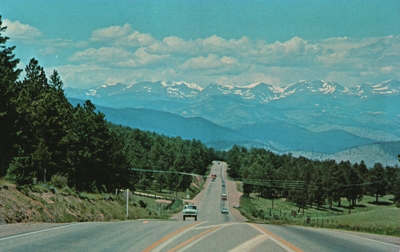 Vintage Postcard Snowy Range Summit of Mount Vernon Canyon Denver Colorado CO
