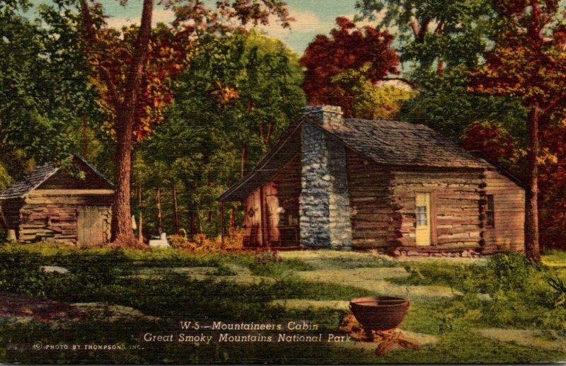 Great Smoky Mountains National Park Typical Mountaineers Cabin Curteich