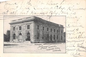 Kansas City Kansas Post Office, Undivided Back Vintage Postcard U8728