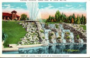 Missouri St Louis Forest Park Electric Fountain 1945