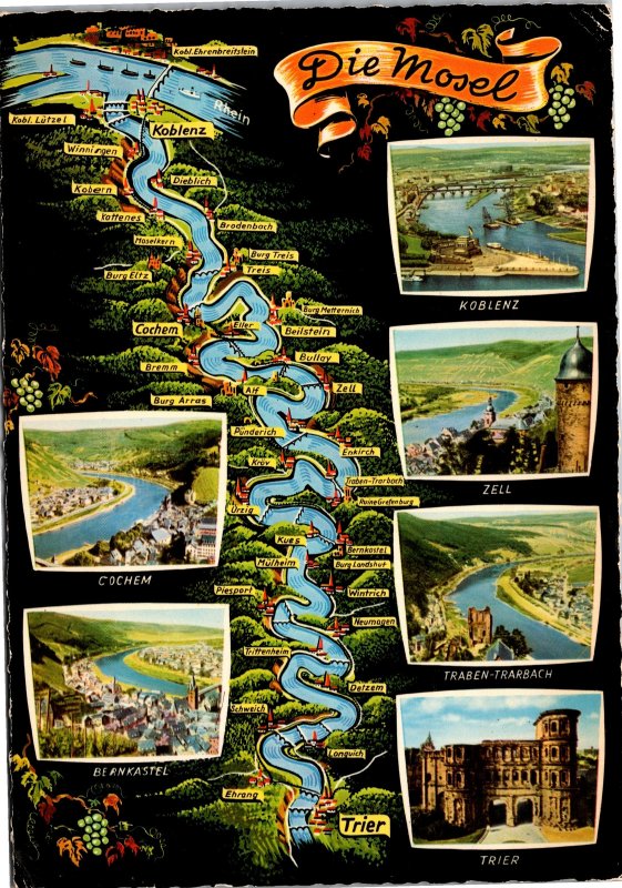 Postcard Germany Map - The  Mosel