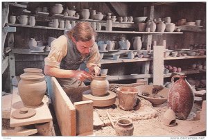 STURBRIDGE, Massachusetts, 1950-1970's; A Potter Demonstrates His Craft In Th...