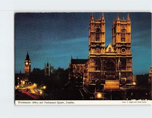 Postcard Westminster Abbey and Parliament Square, London, England