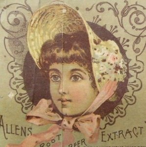 Victorian Trade Card Allen's Root Beer Extract, Dandelion Ginger Pipsissewa Y2
