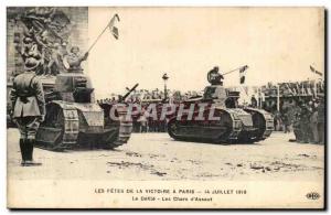 Paris Old Postcard Fetes of victory in Paris July 14, 1919 The parade of Tank...