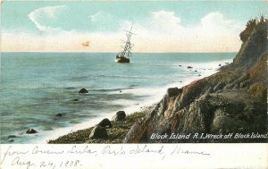 Postcard Rhode Island Block Island Wreck Leighton undivided 23-10138