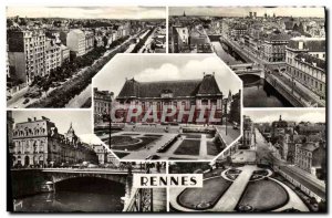 Postcard Modern Rennes Quays Vilaine The Courthouse