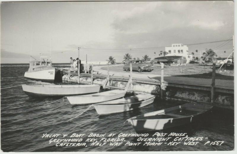 Key West, FL Yacht Basin Greyhound Post House RPPC near Miami Postcard 