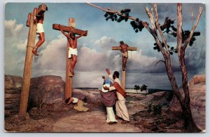 Postcard The Crucifixion Golgotha Bleak and Lonely Hand-Carved Silver Springs FL