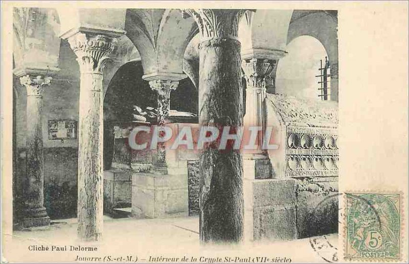 'Old Postcard Jouarre (S-and-M) Interior of St. Paul''s Crypt'