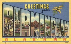 Greetings From Birmingham, Alabama, USA Large Letter Town Unused close to per...