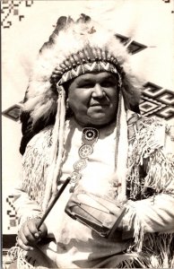 Real Photo Postcard Indian Chef Playing Music