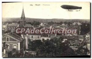 Old Postcard Rueil panorama Airship