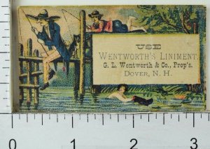 1870's-80's Wentworth's Liniment Man & Boy Fishing Lady In Water P38