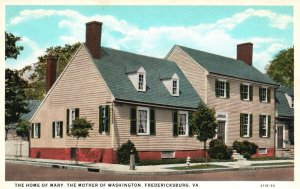 Vintage Postcard Mary's Home Mother Of Washington Fredericksburg Virginia VA