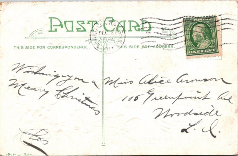 Vintage Postcard Christmas Windmill Scene Winter Ji-10