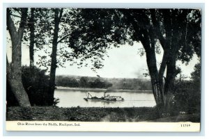 1915 Ohio River from the Bluffs, Rockport, Indiana Antique Postcard