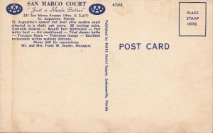 Postcard San Marco Court Hotel St Augustine FL