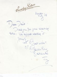 The Beverley Sisters OFFICIAL LETTER Hand Signed Ephemera