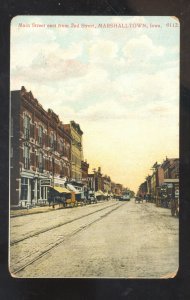 MARSHALLTOWN IOWA DOWNTOWN SECOND STREET SCENE VINTAGE POSTCARD IA.