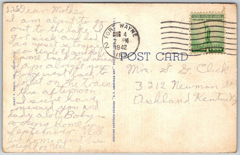 Joliet Illinois 1942 Postcard YMCA Building