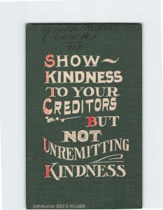 Postcard Show~Kindness To Your Creditors But Not Unremitting Kindness