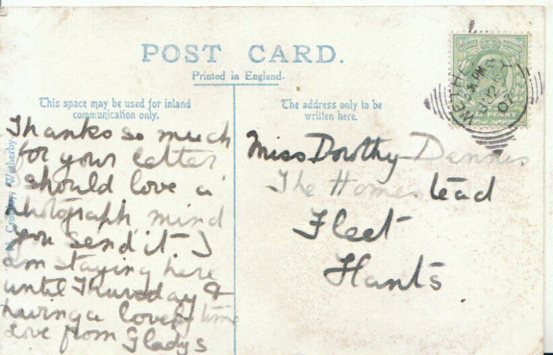 Genealogy Postcard - Dorothy Dennis - The Homestead - Fleet - Hants - Ref 9551A