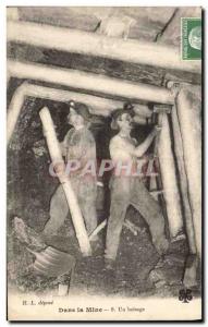 Postcard Old Mine Mines in the mine timbering A TOP