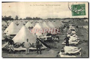 Old Postcard Army Camp life A corner of the camp
