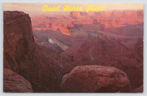Arches Monument Utah~Air View Dead Horse Point At Sunset~Vintage Postcard
