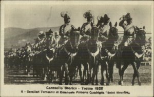 Torino Italy 1926 Military Soldiers Horses Saint Maurice Real Photo Postcard