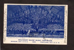 ME 1906 Maine Music Festival Orchestra Bangor Portland Concert UDB Postcard