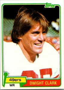 1981 Topps Football Card Dwight Clark San Francisco 49ers sk60519