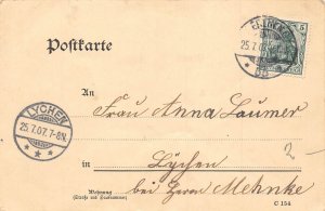 Germany, Erling 1907 to Lychen postal stationery