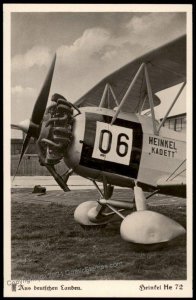 Germany Luftwaffe Air Force Heinkel H372 Kadet Airplane  RPPC Feldpost G64884